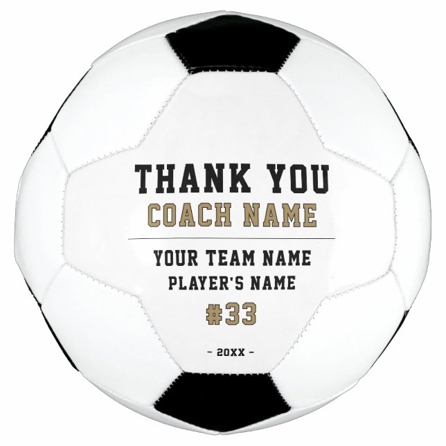 Thank you Coach Team Name Number Soccer Ball (Front)