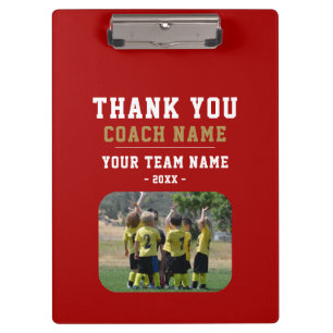 Thank you Coach Team Name Photo Clipboard