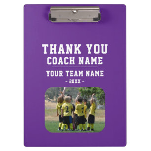 Thank you Coach Team Name Photo Clipboard