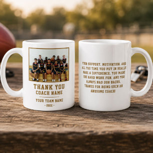 Thank you Coach Team Name Photo Coffee Mug
