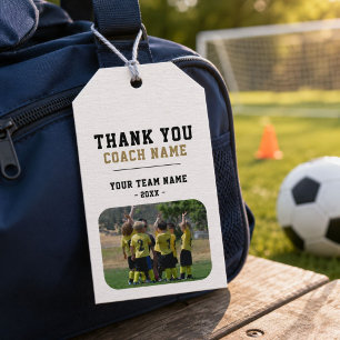 Thank you Coach Team Name Photo Gift Tags