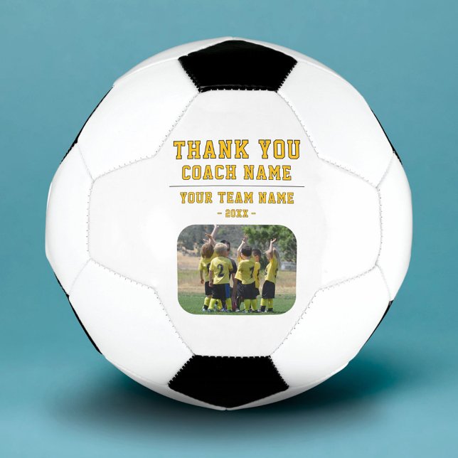 Thank you Coach Team Name Photo Soccer Ball (Creator Uploaded)