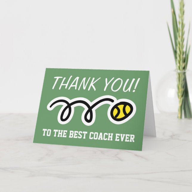 Thank you coach | tennis greeting cards (Front)