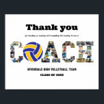 Thank You Coach Volleyball Team Photo Collage  Poster<br><div class="desc">Personalized Volleyball Coach Photo Collage for coach retirement, end of season celebration and senior night appreciation. This customizable photo gift is also perfect as a farewell keepsake for sports coach. This custom template is a unique and meaningful goodbye gift that captures the precious moments and memories shared together. The design...</div>