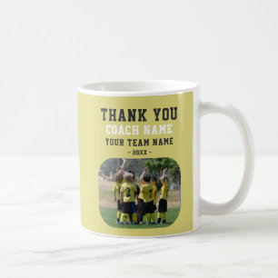 Thank you Coach with Team Name Photo Coffee Mug