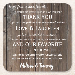 Thank you coaster Rustic Country Barn  favours
