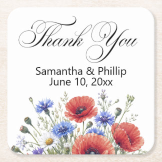Thank you coaster wedding favours