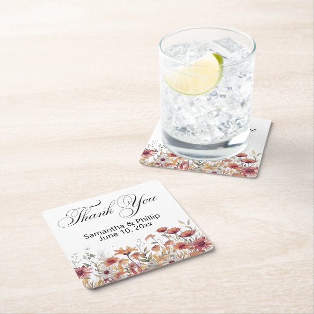 Thank you coaster wedding favours (Insitu)