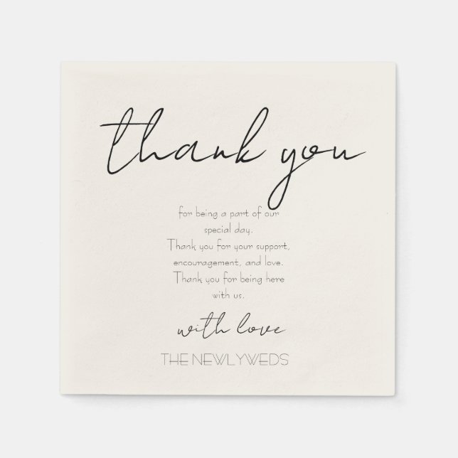 Thank You cocktail napkins (Front)
