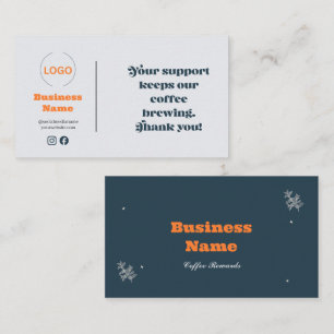 Thank You Coffee Shop Business Card