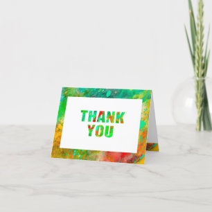 Thank You Colour Splah Bold Modern   Card