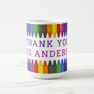 Thank You Coloured Crayons Personalize Coffee Mug
