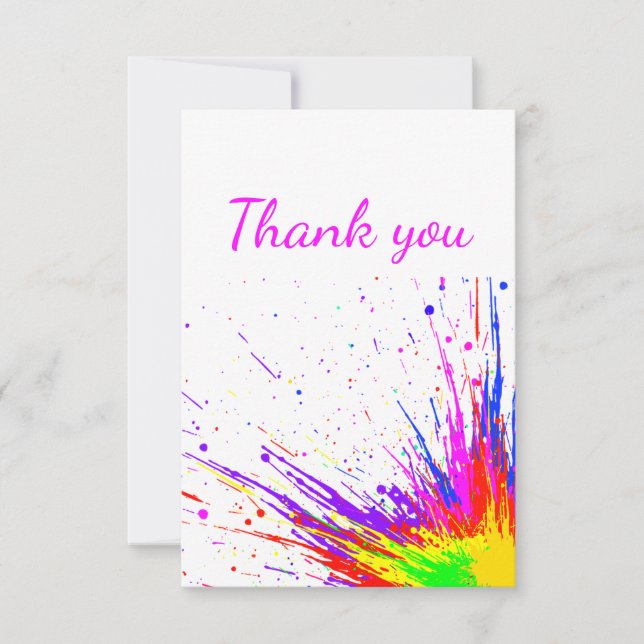 Thank You Colourful Fun Explosion Fireworks Card (Front)