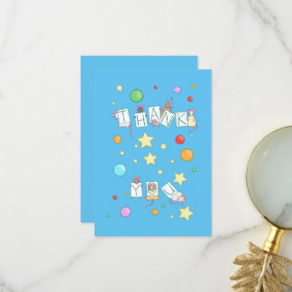 Thank You Colourful Mice Card