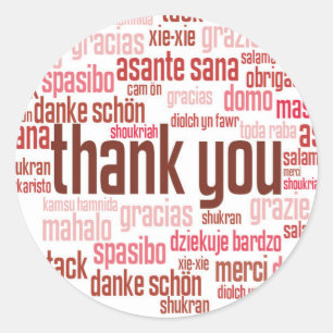 Thank you colourful red envelope seal sticker