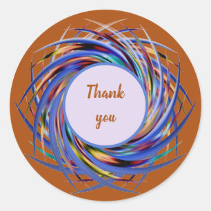 Thank You Colourful Spiral Pattern Appreciation Classic Round Sticker