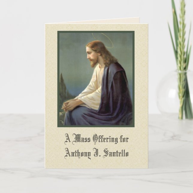 Thank You  Condolence Sympathy Sorrowful Jesus (Front)