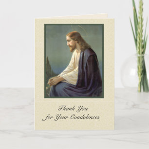 Thank You  Condolence Sympathy Sorrowful Jesus Card