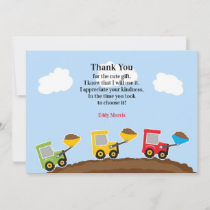 Thank You Constructions Trucks Card