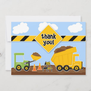 Thank You Constructions Trucks Flat Card