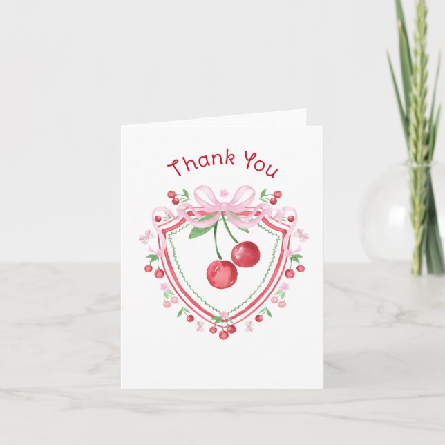 Thank You Coquette Cherry Bridal Shower (Front)