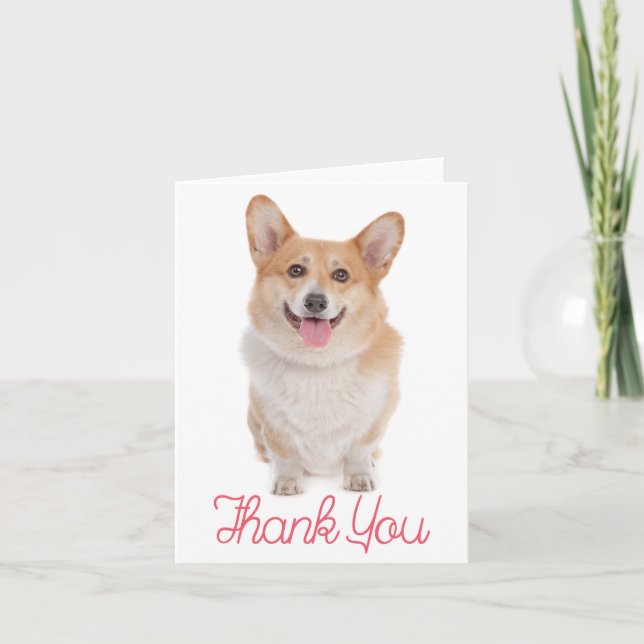 Thank You Corgie ( Pembroke ) Puppy Dog Note Card (Front)