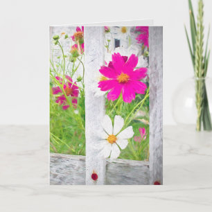 Thank You Cosmos Flower Garden Card