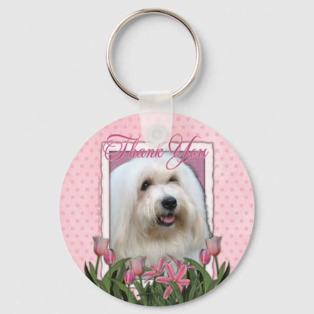Thank You - Coton de Tulear Keychain (Front)