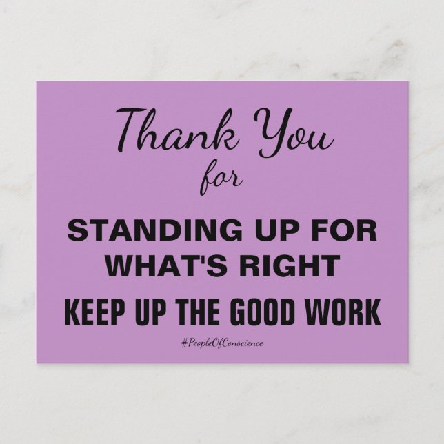 Thank You Country Over Party Resistance Postcard (Front)