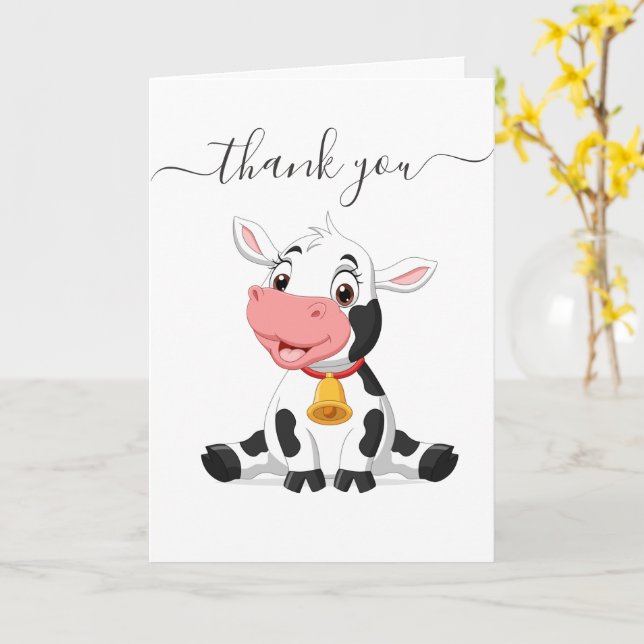 Thank You Cow Card (Yellow Flower)