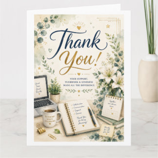 Thank You Coworker Office Success Appreciation  Card
