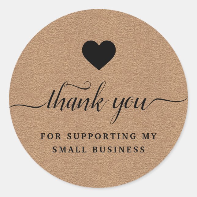 Thank you craft paper sealing  classic round stick sticker (Front)