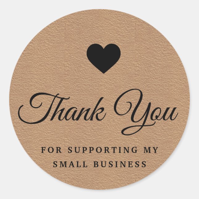 Thank you craft paper sealing  classic round sticker (Front)