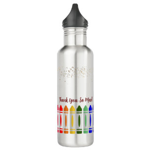 Thank You Crayon Star Design for Teacher  710 Ml Water Bottle