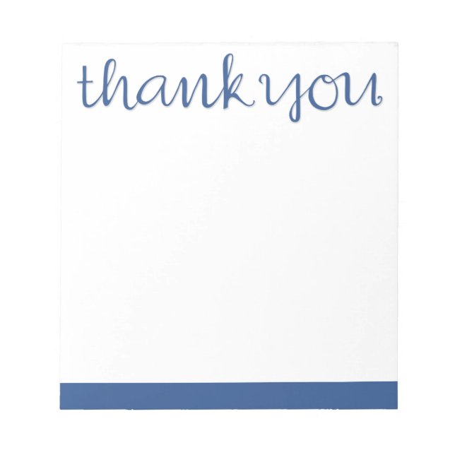 Thank You Cursive blue Notepad (Front)