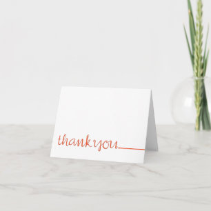 Thank You Cursive long tangerine Note Card