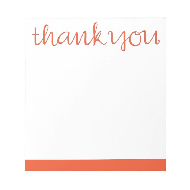 Thank You Cursive tangerine Notepad (Front)