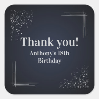 Thank you Custom 18th Birthday Party Favor Sticker