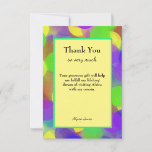 Thank You Custom Colourful Sponge Paint Occasion