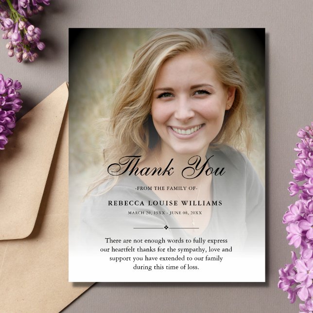 Thank You Custom Funeral Photo Sympathy Grief (Creator Uploaded)