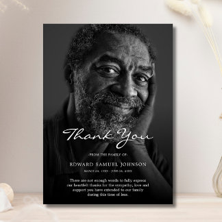 Thank You Custom Funeral Photo Sympathy Grief Loss Card