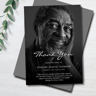 Thank You Custom Funeral Photo Sympathy Grief Loss Card