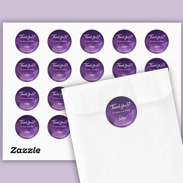 Thank You Custom Logo Purple Stickers Sheet (Creator Uploaded)