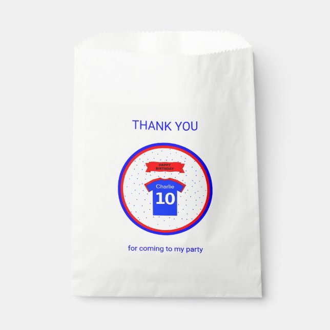 Thank you custom name 10th birthday favour bag (Front)