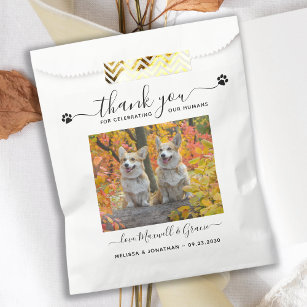 Thank You Custom Pet Photo Dog Treat Wedding  Favour Bag