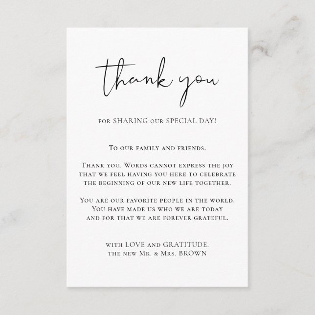 Thank you custom photo simple enclosure card (Front)