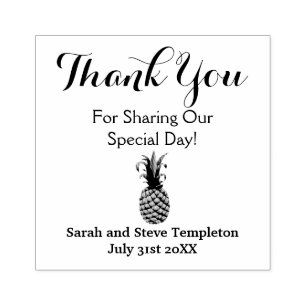 Thank You Custom Pineapple Wedding  Rubber Stamp
