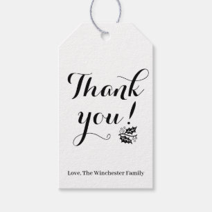 Thank You custom script rustic kraft Thanksgiving Gift Tags