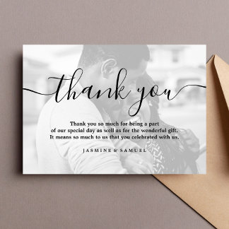 Thank You Custom Wedding Photo  Card