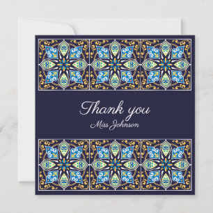 Thank you customizable blue Azulejos